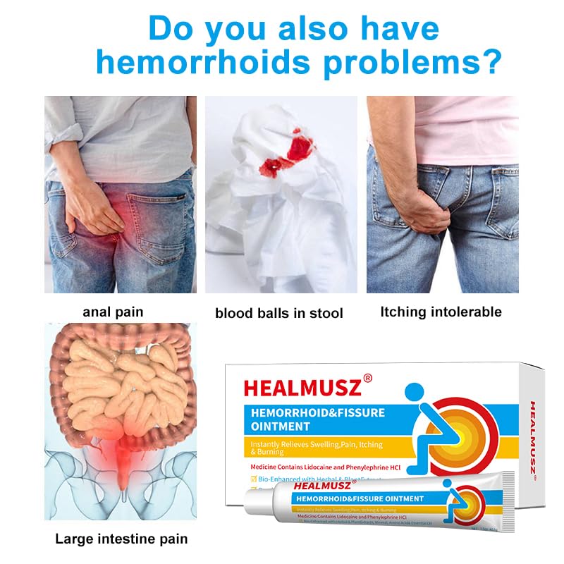 HEALMUSZ Hemorrhoid & Fissure Ointment,with 4% Lidocaine and Phenylephrine HCl,Fast Relief for Pain, Swelling, Discomfort & Itching | 1.5 oz HEALMUSZ Au supplements