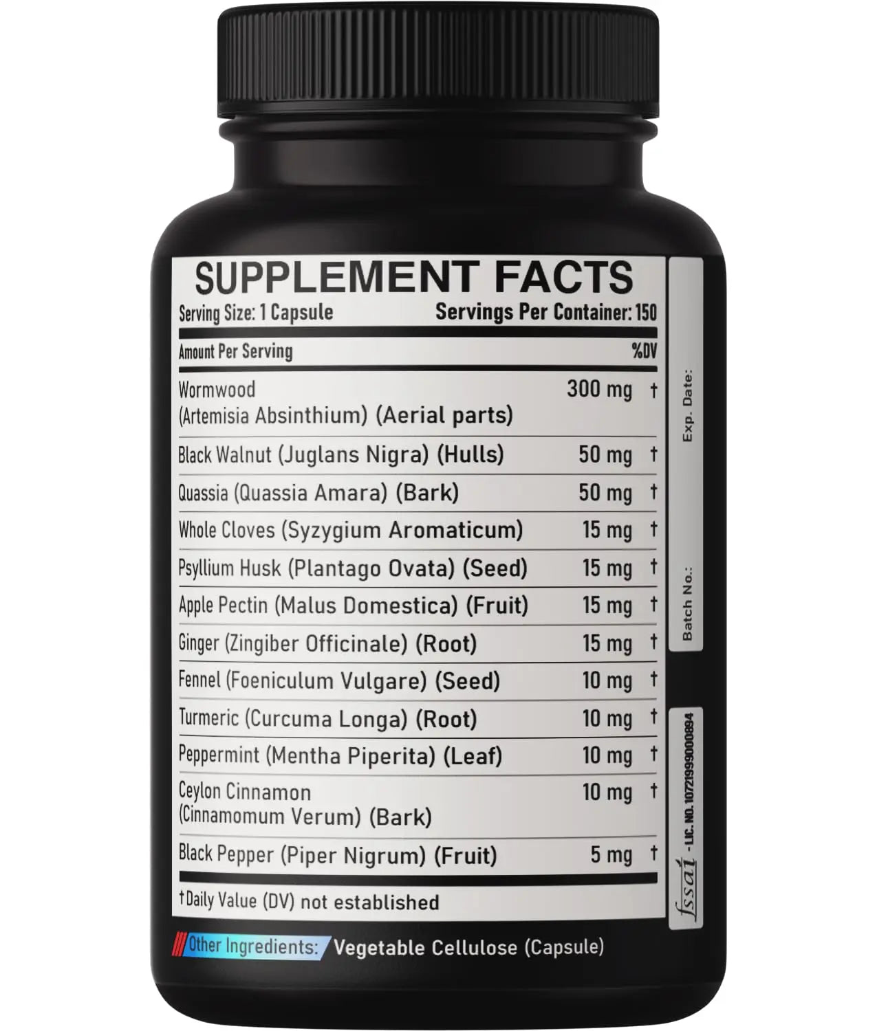 DEDICAD Premium Wormwood Extract Capsules - 5 Month Supply for Immune - 12 Herbs Blended with Black Walnut Leaves, Ginger, Turmeric & More - 150 Counts DEDICAD Au supplements