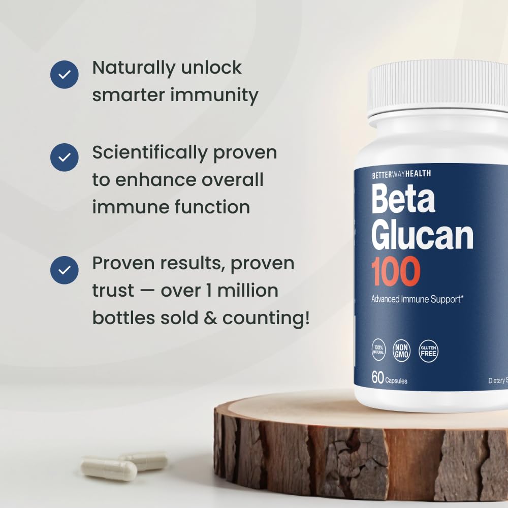 Better Way Health™ - Advanced Immune Readiness - Highly Purified 1,3/1,6 Beta Glucan 100 - Clinically Tested Immune Defense - 100mg/60 Capsules Better Way Health Au supplements