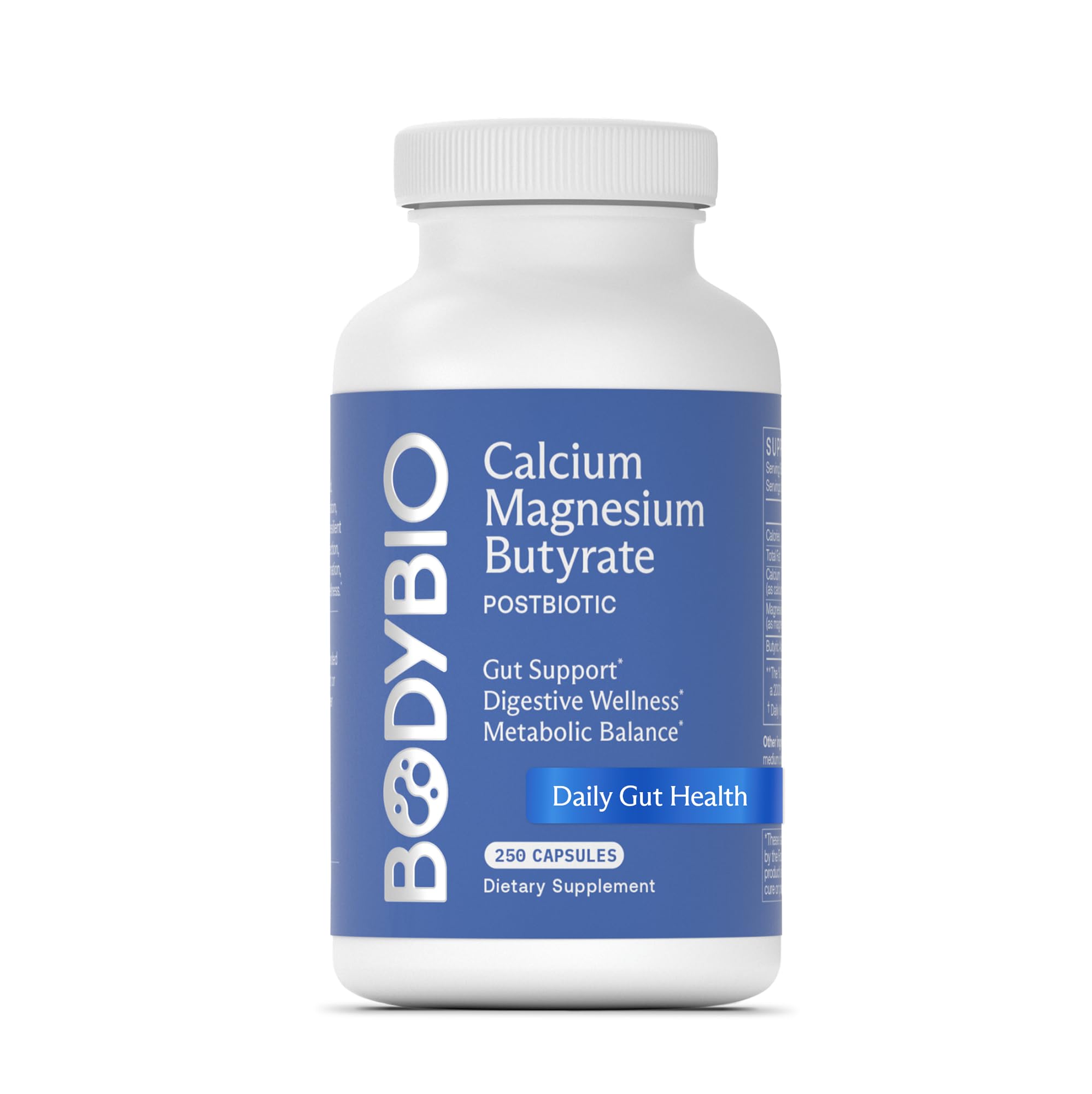BodyBio Butyrate - Postbiotic for Gut Health, Digestive Support, Bloat, Gas & Constipation Relief, Leaky Gut Repair - Calcium, Magnesium + Butyric Acid Supplement for GI Wellness BodyBio Au supplements