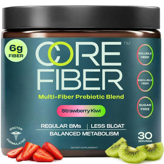 Prebiotic Fiber Supplement for Women & Men – 6g Prebiotic Fiber Powder – Daily Blend for Gut Health, Bloating, Regular Digestion & Energy – Soluble & Insoluble, Core FiberUS supplements