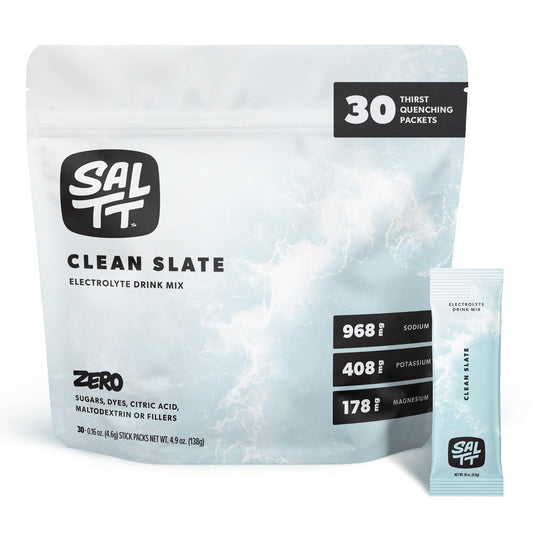 SALTT Electrolytes Powder Unflavored Drink Mix - Clean Slate - 30 Hydration Packets - Magnesium, Potassium, Sodium, Trace Minerals - Zero Sugar Keto ChowUS supplements