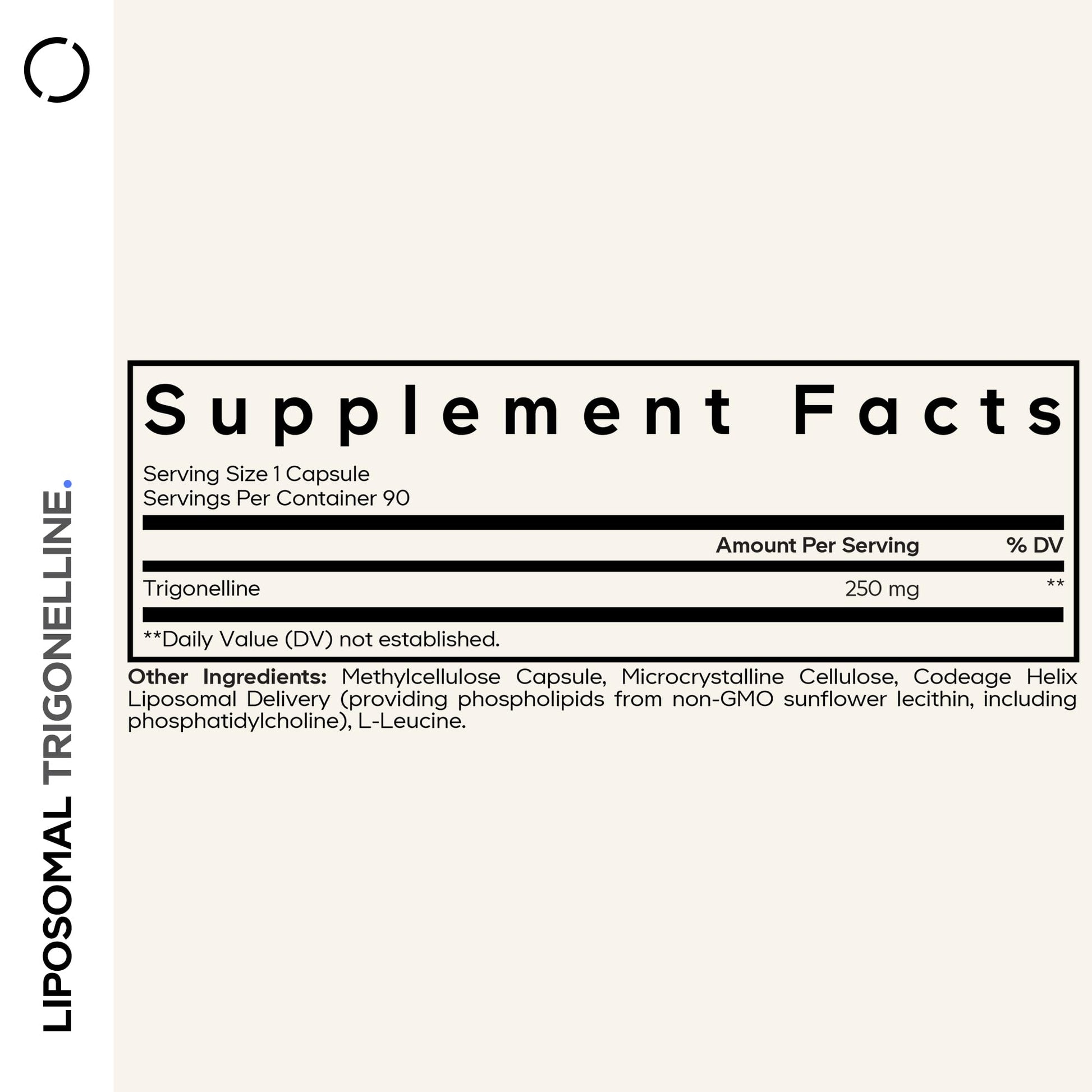 Codeage Liposomal Trigonelline - 250 mg Per Capsule - 3-Month Supply - Plant-Based Alkaloid - Liposomal Delivery for Bioavailability - Metabolic Health Support - Vegan Nootropic Non-GMO - 90 Capsules Codeage Au supplements