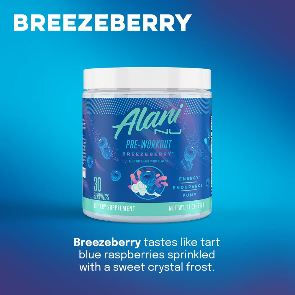 Alani Nu Breezeberry Pre Workout and BCAA Sour Gummies Post Workout Powder Bundle Alani Nu Au supplements