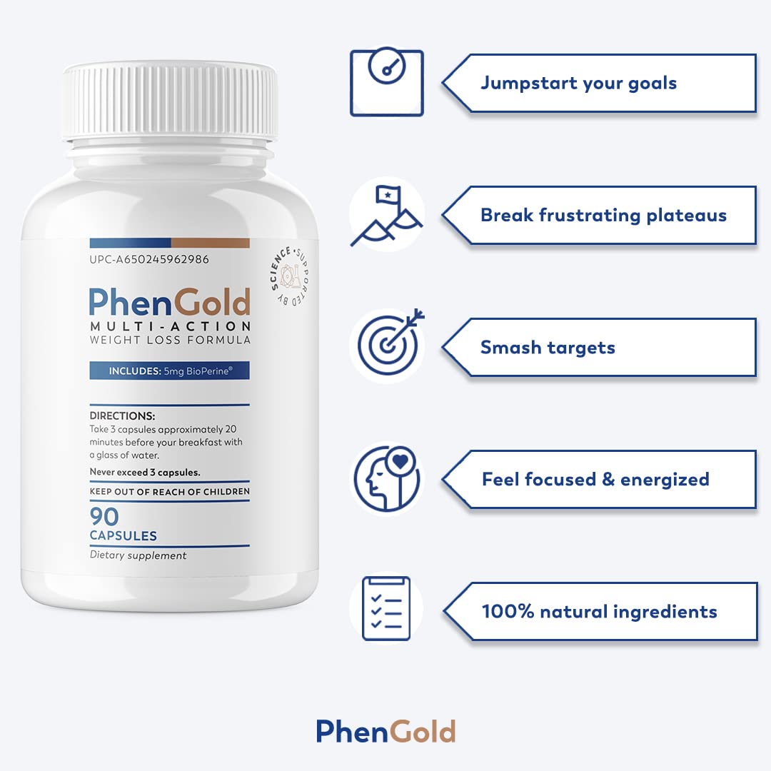 PhenGold Pills, Original Multi-Action Weight Management Formula with Green Tea PhenGold Au supplements
