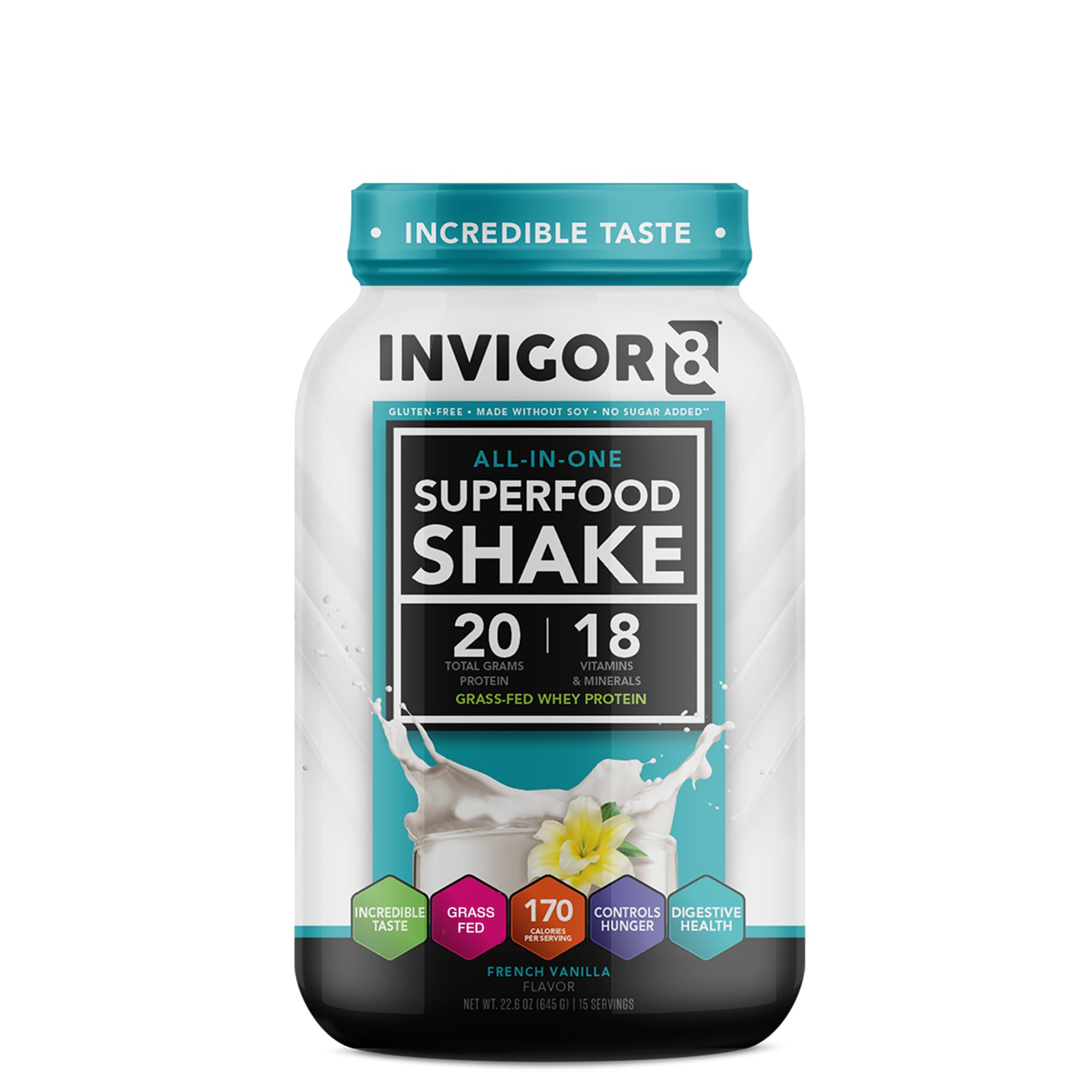 INVIGOR8 Superfood Grass Fed Whey Protein Isolate Shake French Vanilla Gluten-Free INVIGOR8 Au supplements