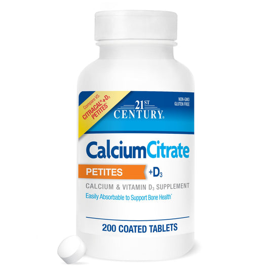 21st Century Calcium Citrate + D3 Petites Coated Tablets 200 ea 21st CenturyUS supplements