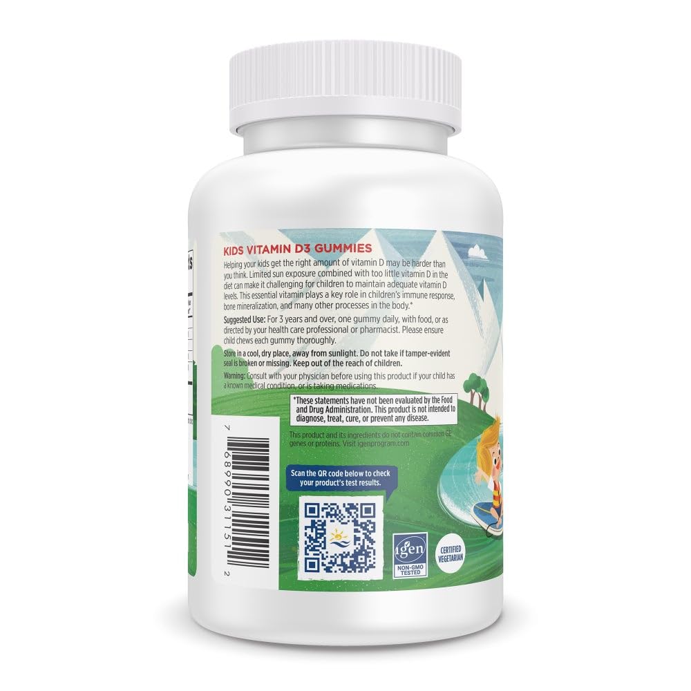 Nordic Naturals Vitamin D3 Gummies Kids, Wild Watermelon Splash - 120 Gummies - 400 IU Vitamin D3 - Bone Health, Healthy Immunity - Non-GMO, Vegetarian - 120 Servings Nordic Naturals Au supplements