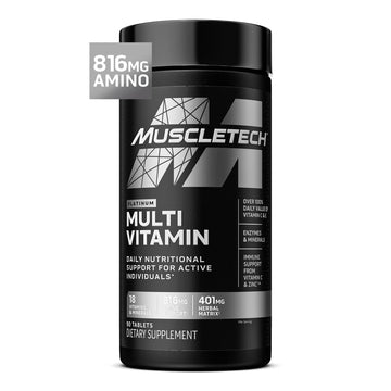 MuscleTech Platinum Multivitamins for Men & Women - Multi-Vitamin Supplement for Immune Support - 18 Vitamins & Minerals, Vitamin A C D E B6 B12 - Daily Workout Supplements MuscleTech Au supplements