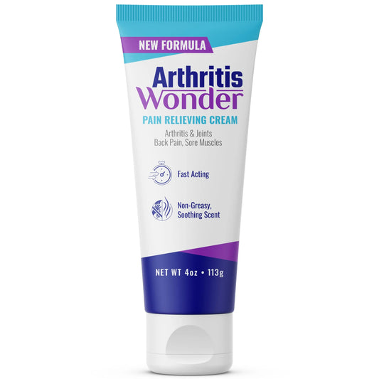 Arthritis Wonder Pain Relief Cream, 4 oz – Arthritis Pain Relief Cream for Hand, Knee, Foot and Wrist Joints – Fast-Acting, Deep Penetrating, Non-Greasy Formula with Natural Wogonin Arthritis WonderAU supplements