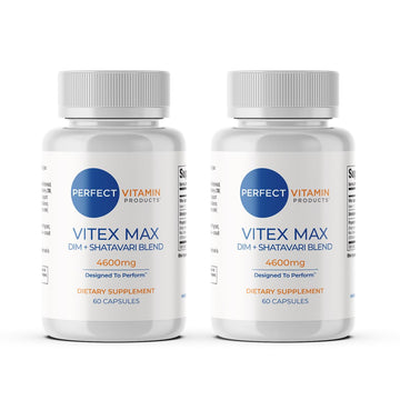 Perfect Vitamin Products Vitex Max DIM + Shatavari – Hormone Balance & Menopause Support for Women – Vegan Blend with Adaptogens for Mood, Cycle & Stress Relief – 4600mg (2-Pack) Perfect Vitamin Products Au supplements