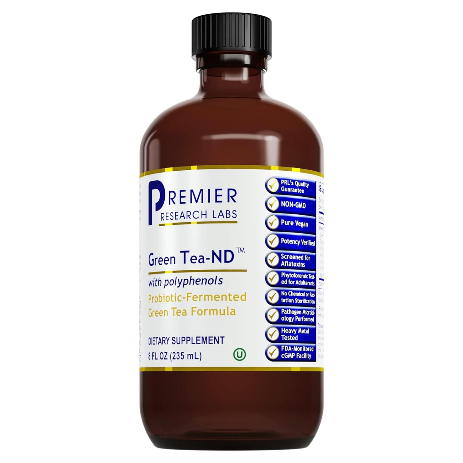 Premier Research Labs Green Tea-ND - Probiotic Fermented Green Tea Extract Supplement with ECGC, Camellia Sinensis Liquid, Supplement Drops for Adults, Vegan Friendly - 8 Fl Oz Bottle Premier Research Labs Au supplements