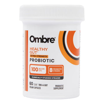 Ombre Healthy Gut Probiotics for Digestive Health 100 Billion CFU - Prebiotics and Probiotics for Women & Men with Lactobacillus Acidophilus & Digestive Enzymes, Gut Health Support, Vegan, 30 Servings Ombre Au supplements