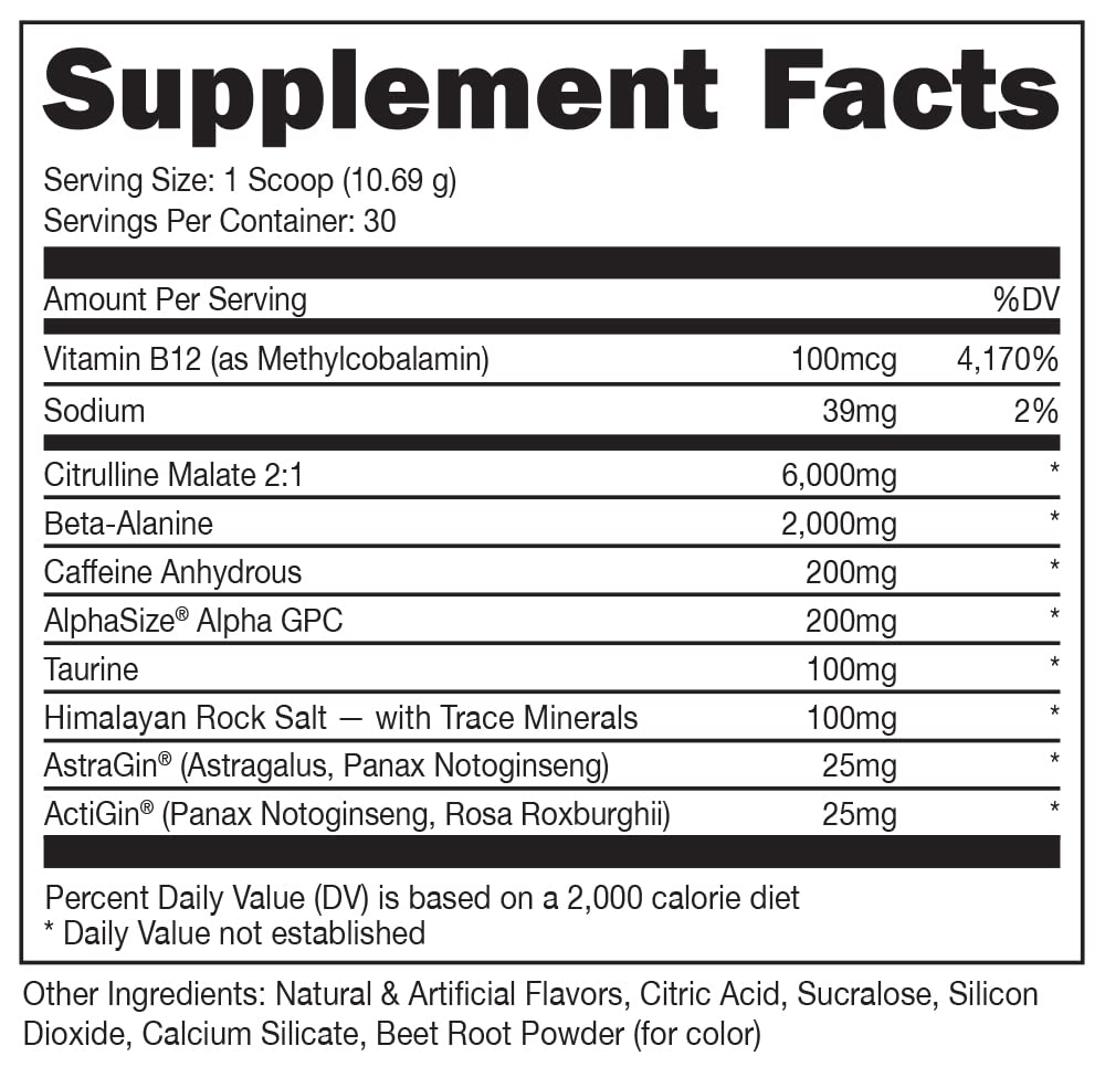 Bucked Up Pre Workout - Best Tasting - 6 Grams Citrulline, 2 Grams Beta Alanine Non Bucked Up Au supplements