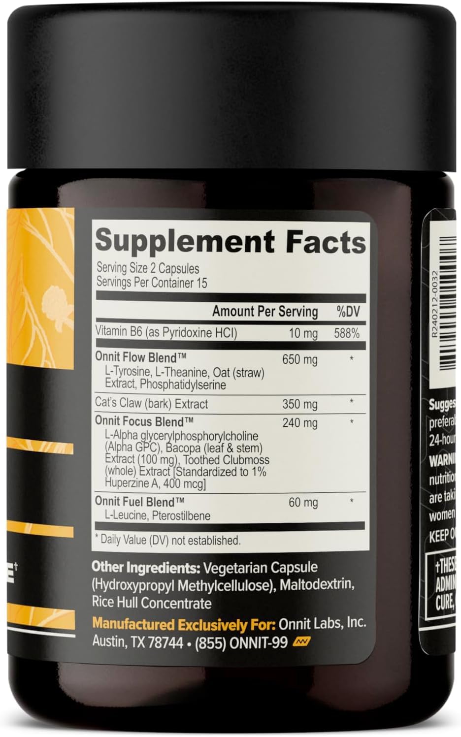 ONNIT Alpha Brain Nootropic Brain Supplement for Men and Women, IGEN Non-GMO Tested, Memory, Mental Clarity, Cognitive Support and Focus Capsules with L-Theanine and Vitamin B6, 30 Count ONNIT Au supplements