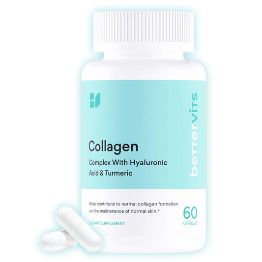 Bettervits Collagen Peptides Complex with Hyaluronic Acid & Turmeric | Hydrolyzed Marine Collagen Supplements for Women & Men | Collagen with Vitamin C BettervitsAU supplements