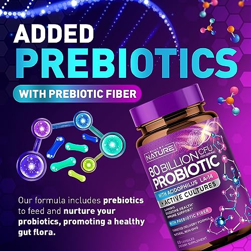 80 Billion CFU Probiotic - Daily Digestive Gut Health Supplement for Men & Women Built by Nature Au supplements