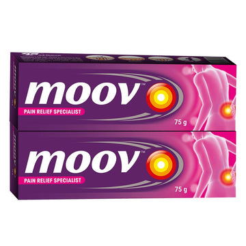 Moo'v Fast Relief Cream - 75g | Suitable for Back, Muscle, Joint, Knee | 100% Ayurvedic Formula | Suitable for Sports & Gym Related Injuries (Pack of 2) Generic Au supplements