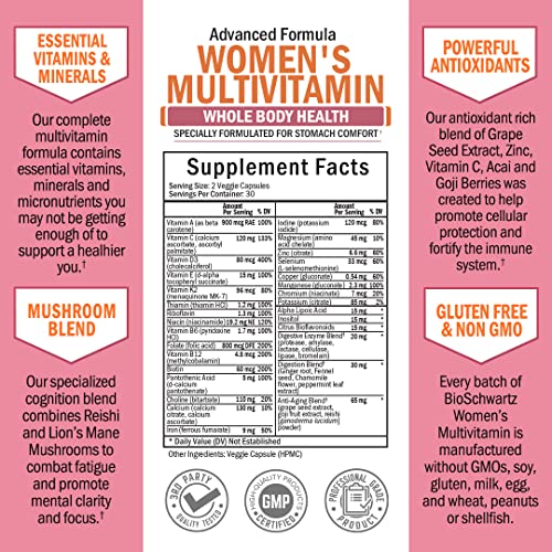 Multivitamin for Women with Vitamin D3 - Multivitamins for Bone Breast Skin Joint BioSchwartz Au supplements