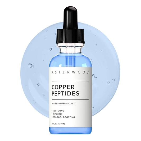 Asterwood Copper Peptides Serum for Face - with GHK-Cu Peptide and Hyaluronic Acid - Anti-Aging Facial Serum - 1 Fl Oz AsterwoodUS supplements