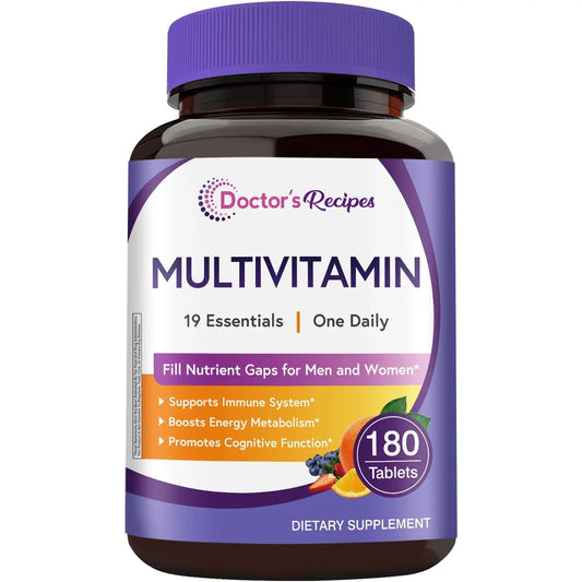 Doctor's Recipes Multivitamin for Women & Men, Immune, Energy & Brain Health Support, Vitamin A, C, D3, E, B6, B12, Folic Acid Doctor's RecipesUS supplements