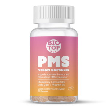 BIOTOPLEVEL PMS Support Supplement for Women & PMS Relief, Hormone Balance & Menstrual Period Relief for Cramps, Bloating & Mood Swings with Chasteberry, Vitamin B6, Lemon Balm, Dong Quai, 30 Count BIOTOPLEVEL Au supplements