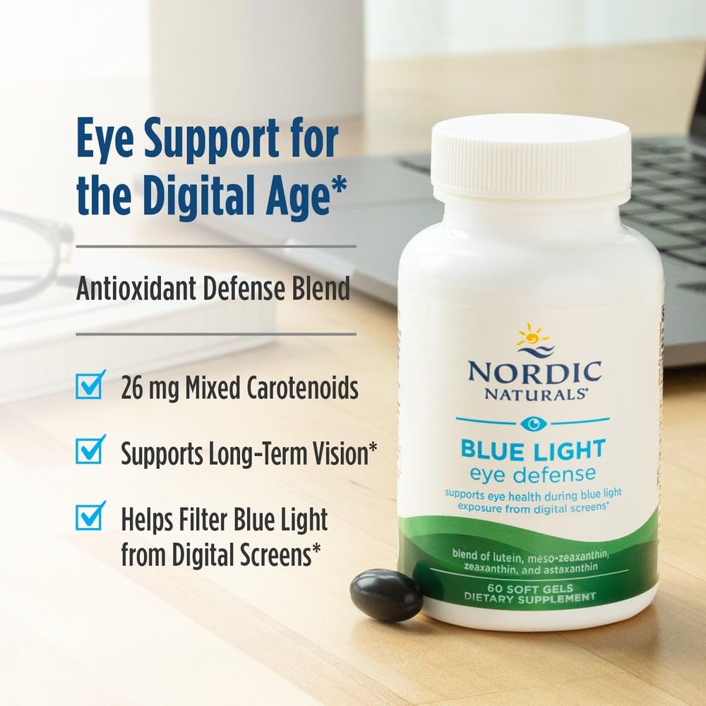 Nordic Naturals Blue Light Defense - 60 Soft Gels - Four Phytonutrients with Complementary Antioxidant Capacities - Supports Retinal Health, Visual Function - Non-GMO - 60 Servings Nordic Naturals Au supplements