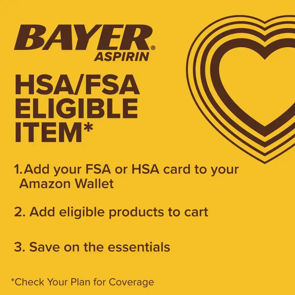 Bayer Aspirin Safety Coated 325 mg Caplets 100 Caplets, Pack of 2 Bayer uk supplements