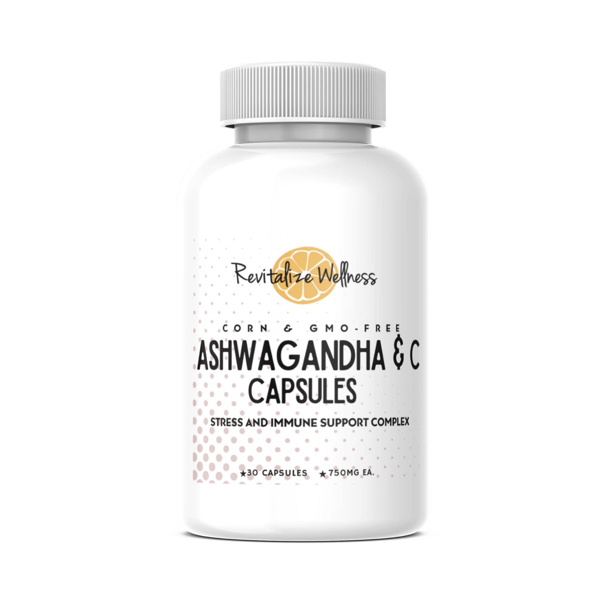 Revitalize Wellness Ashwagandha + Vitamin C Capsules | Stress and Immune Support Complex | with 550 mg Ashwagandha and 200 mg Vitamin C per Serving | 30 Servings Revitalize Wellness Au supplements