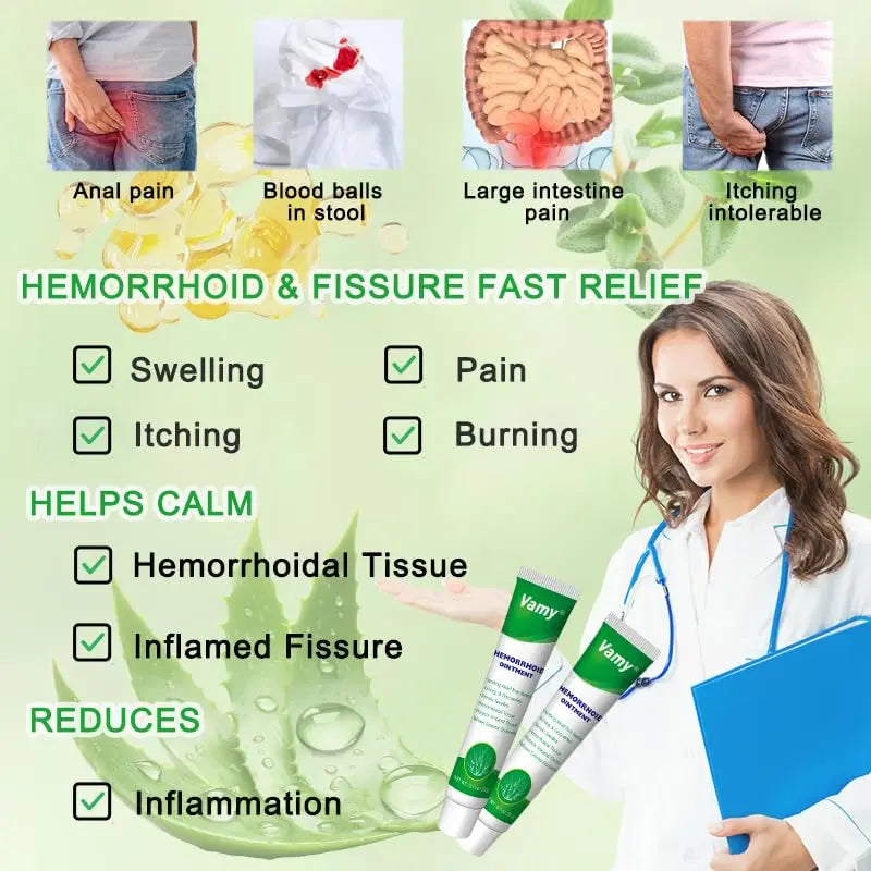 vamy Herbal Hemorrhoid Cream, Hemorrhoid Treatment and Hemorrhoids Cream with Lidocaine 4% and Phenylephrine HCI for Fast Relief of Pain, Swelling, Itching, Burning, Hemorrhoidal Treatment. 2 pc vamy Au supplements
