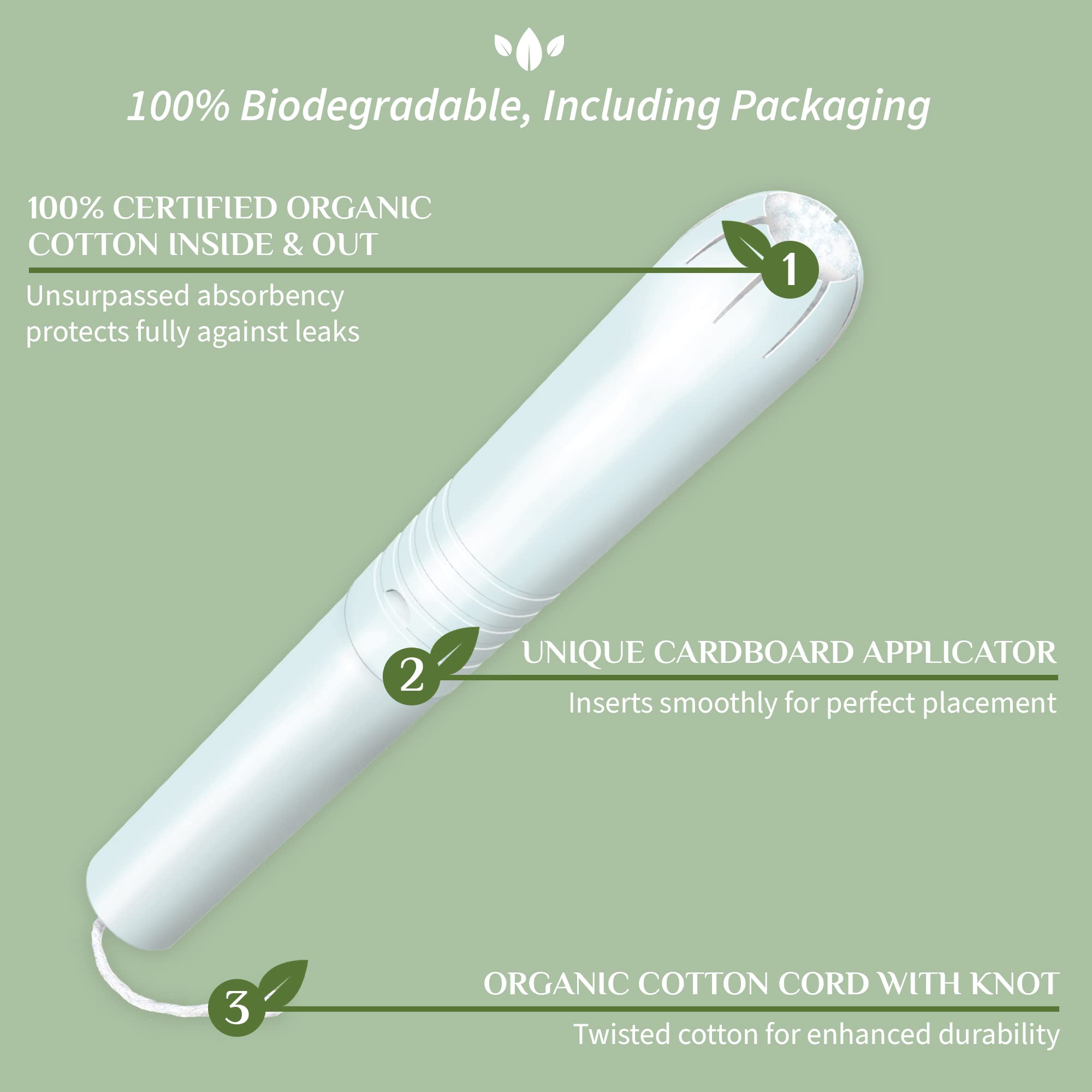 Organyc 100% Certified Organic Cotton Tampons - Cardboard Applicator, Free from Chlorine, Perfumes Organyc Au supplements