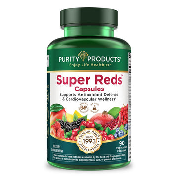 Purity Products Super Reds Capsules Formula (20+ Organic Super Fruits and Berries) Certified Organic Phytonutrients - 90 Capsules Purity Products Au supplements
