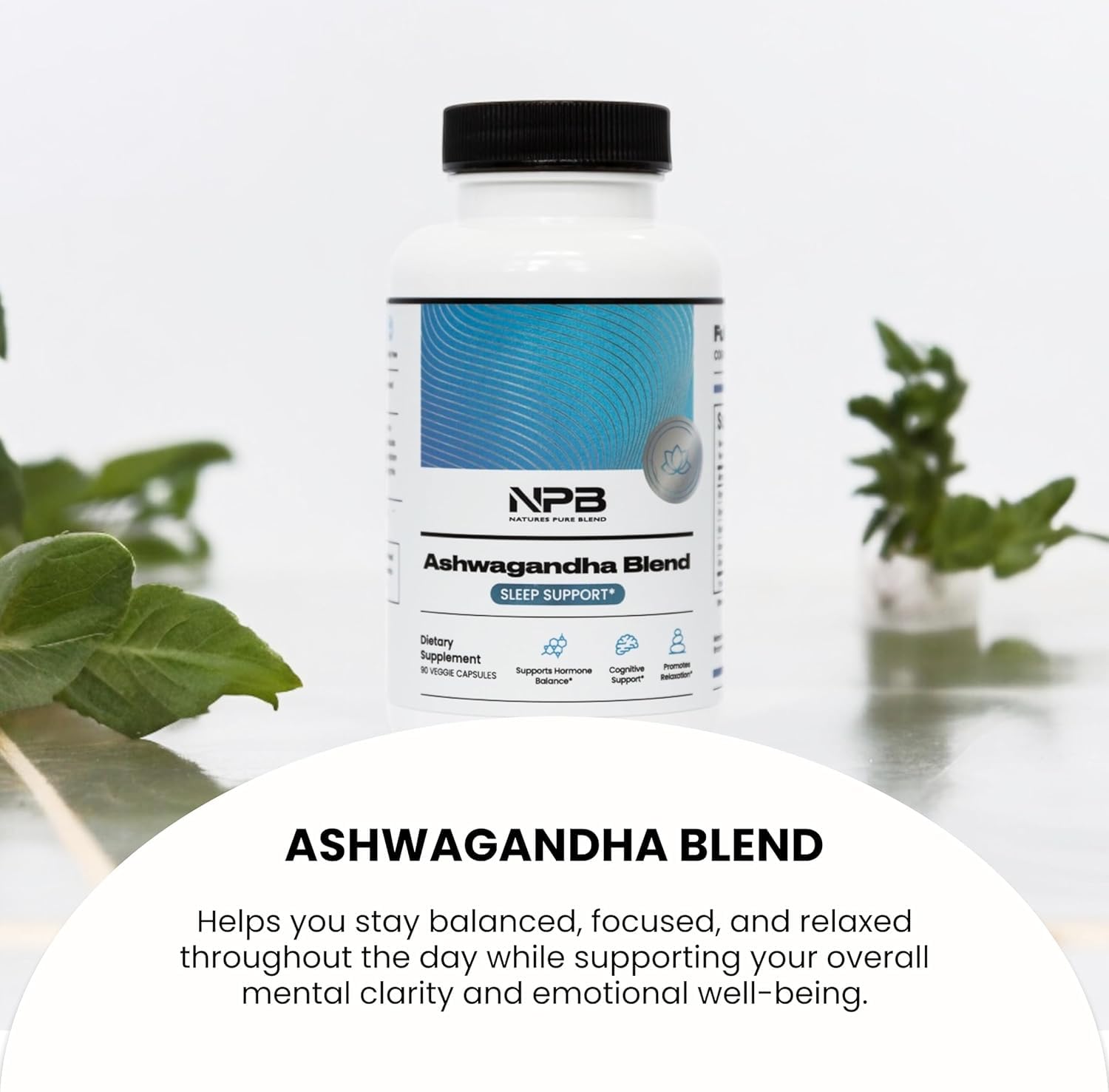 Nature's Pure Blend Ashwagandha Supplements – Organic Ashwagandha Root & Extract for Women and Men – Stress Relief, Sleep, and Mood Support – Athletic Performance & Focus Support – 60 Vegan Capsules Nature's Pure Blend Au supplements