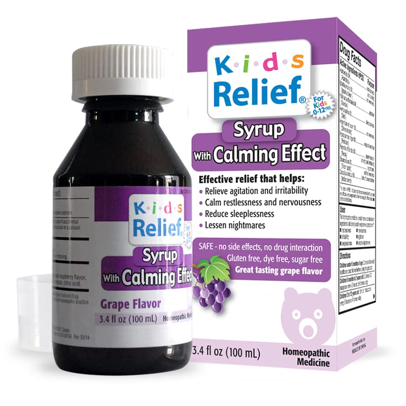 Kids Relief Syrup with Calming Effect, for Kids 0-12 Yrs, Grape Flavor, Gluten and Dye Free, No Added Sugar, 3.4 oz Kids Relief Au supplements