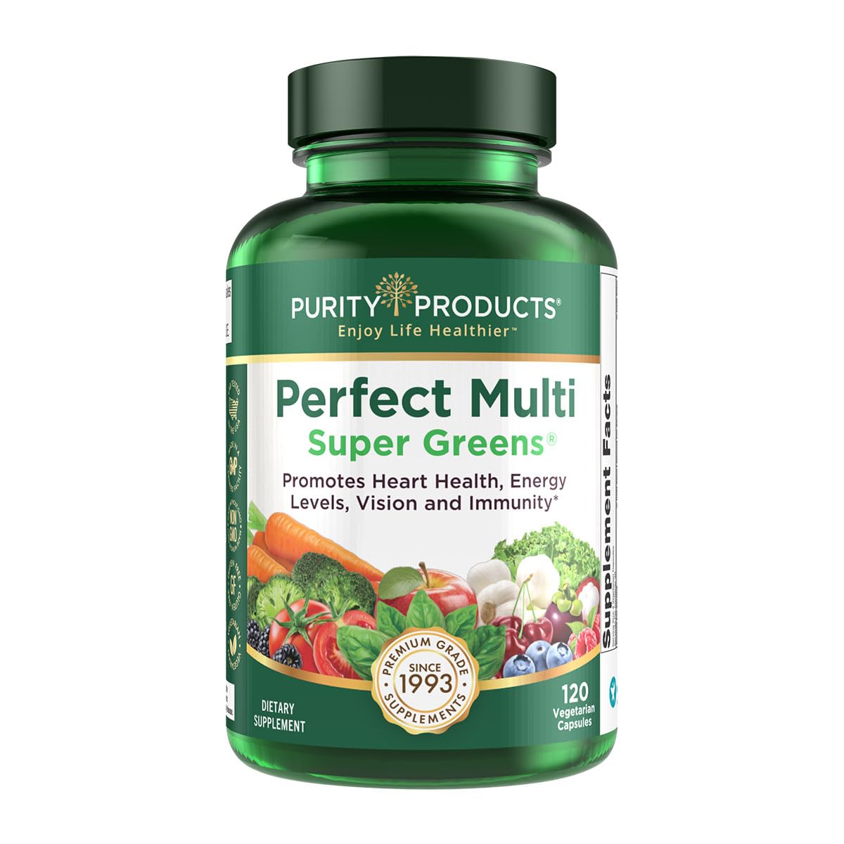 Purity Products Perfect Multi Super Greens Dietary Supplement Health Nutrition, 120 count Purity Products Au supplements