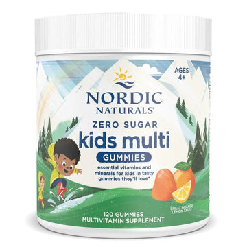 Nordic Naturals Zero Sugar Kids Multi Gummies, Orange Lemon - 120 Gummies - Great-Tasting Multivitamin for Ages 4+ Nordic Naturals Au supplements