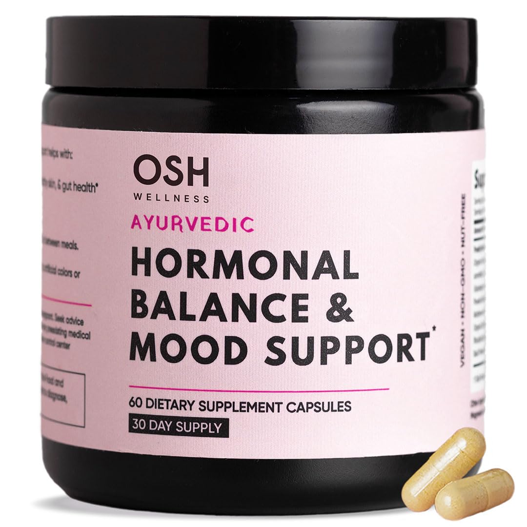 Ayurvedic Hormone Balance for Women | Cortisol Reducer | Mood, Energy, & Sleep Support | Regulates Estrogen | Stress Relief | Ashwagandha, Rhodiola, & Shatavari | Made in USA | 60 Ct. - OSH Wellness Freshly Moms Au supplements