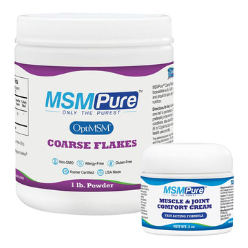 KALA HEALTH MSMPure Coarse Flakes 1lb and Muscle & Joint Cream 2oz Bundle KALA HEALTH Au supplements