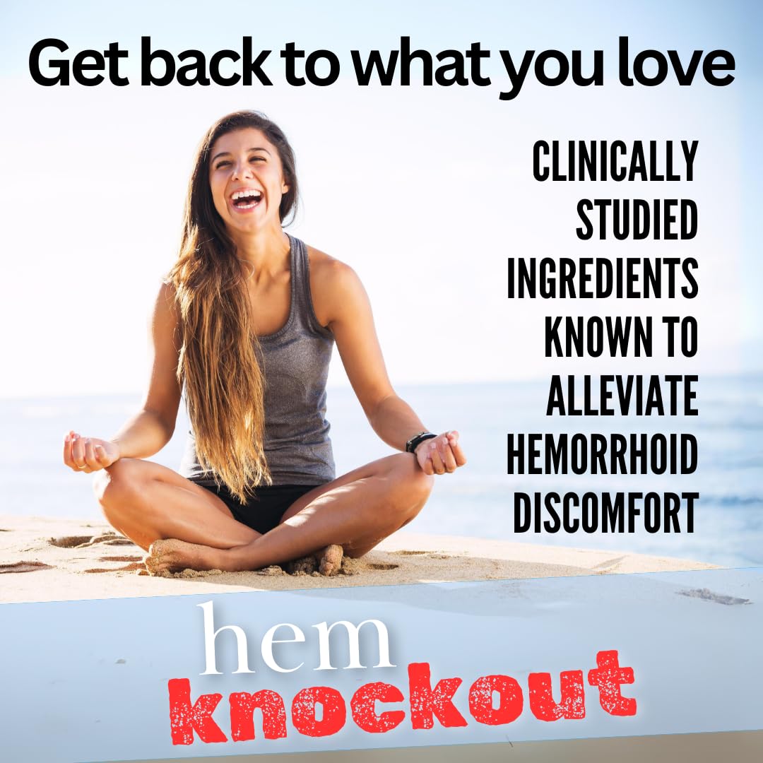 Hem Knockout Internal Hemorrhoid Relief Supplement- Fast-Acting Pills for Pain, Swelling & Bleeding - Natural Vein Strengthening Formula - 90 Day Supply - Made in USA Hem Knockout Au supplements