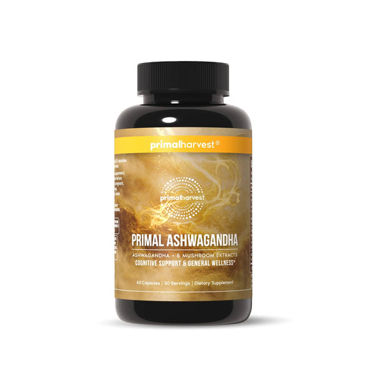 Primal Harvest Ashwagandha Supplement with 5 Mushroom Extracts: Lion’s Mane, Reishi, Cordyceps, Turkey Tail & Maitake for Immune Support & Cognitive Health Primal HarvestAU supplements