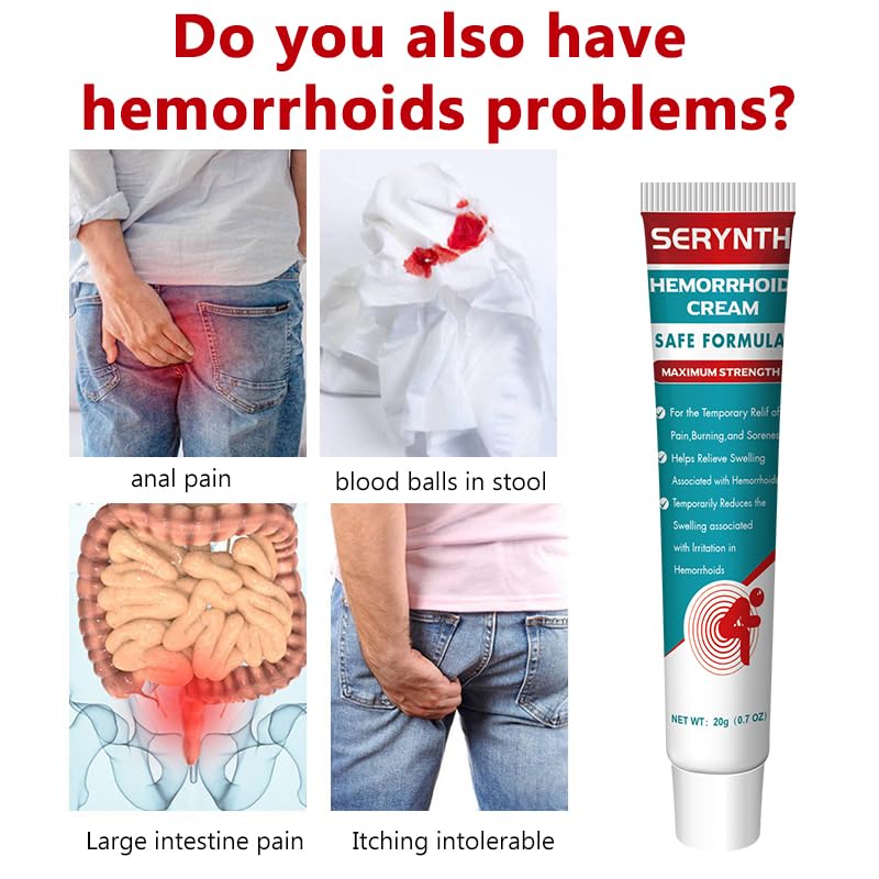 SERYNTH Hemorrhoid and Anal Fissure Ointment, Hemorrhoid Treatment, Fast Relief from Swelling, Pain, Itching, Burning (20g) SERYNTH Au supplements