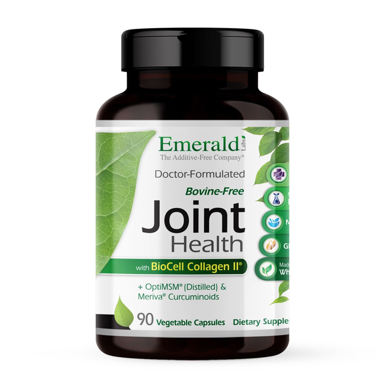 EMERALD LABS Joint Health - Biocell II Collagen, OptiMSM, Glucosamine, Meriva Turmeric Curcuminoids & More - Joint Health, Mobility & Flexibility Support* - 90 Vegetable Capsules (30-Day Supply) EMERALD LABS Au supplements