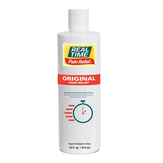 Real Time Pain Relief Cream 16oz Bottle | 17 Natural Ingredients: 1.25% Menthol, Arnica & MSM | Muscle Strain & Joint Discomfort Relief for Arthritis, Cramps, Sprains, Bruises, Hands, Back & Knee Pain Real Time Pain ReliefAU supplements