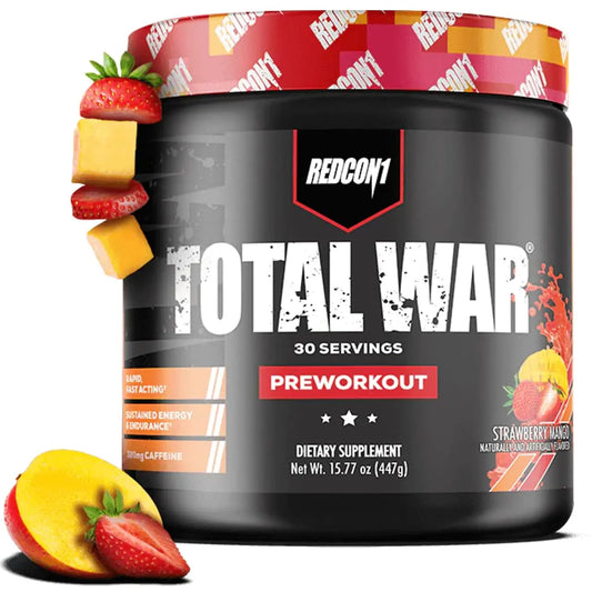 REDCON1 Total War Pre Workout Powder, Strawberry Mango - Beta Alanine + Citrulline REDCON1AU supplements