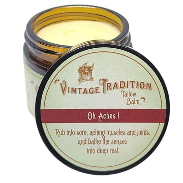 Vintage Tradition Oh Aches! Tallow Balm Supports Joint and Muscle Health – Beef Tallow Grass Fed Balm with Wintergreen, Peppermint, and Lime Essential Oil Blend, 2 Fl. Oz. Vintage Tradition Au supplements