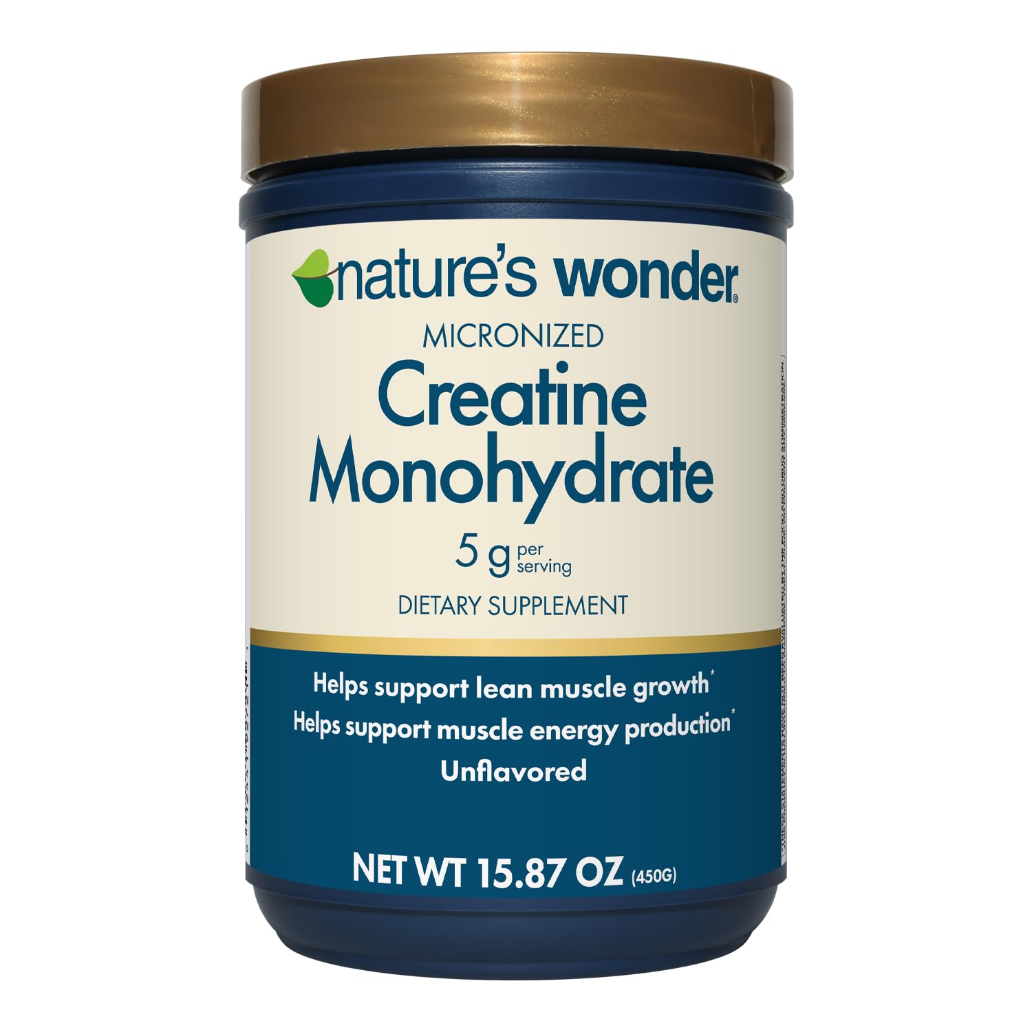 Nature's Wonder Micronized Creatine Monohydrate Powder 5g, Muscle Health, Muscle Energy Production, No Lactose, 5g of Micronized creatine Powder per Serving, 450G, 90 Servings Nature's Wonder Au supplements