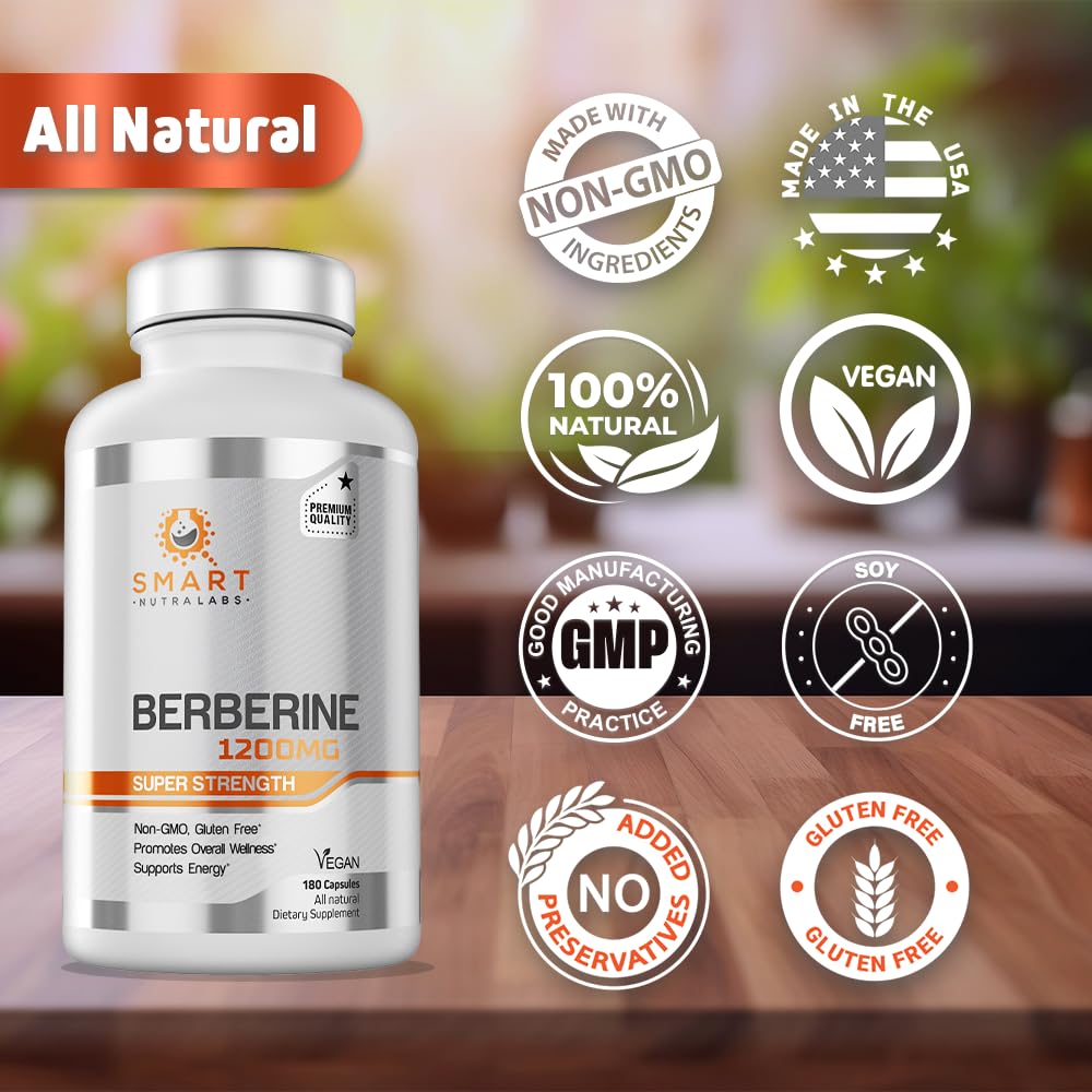 Smart Nutra Labs Premium Berberine HCL 1200mg- 180 Vegan Capsules, 100% Pure Smart Nutra Labs Au supplements