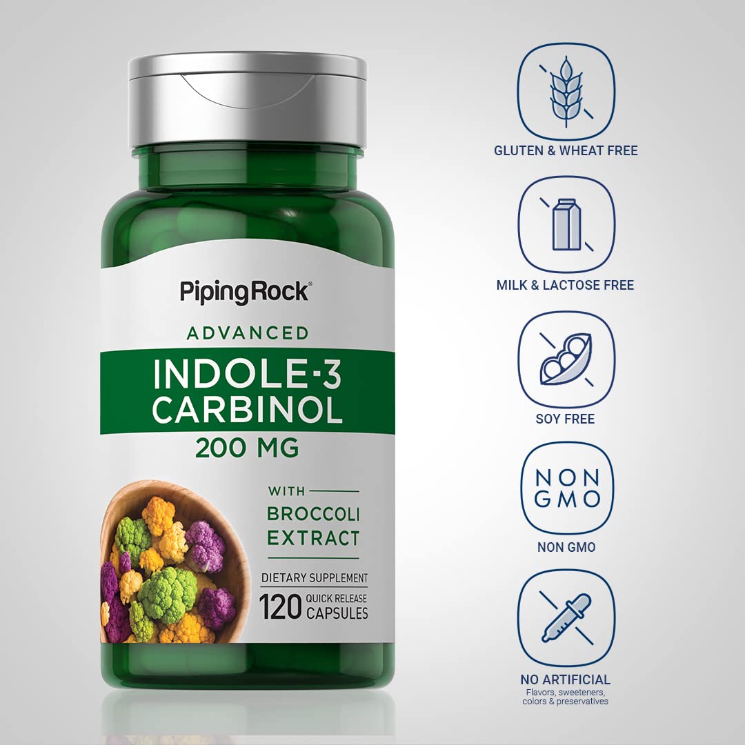 Piping Rock Indole 3 Carbinol | 200mg | 120 Capsules | I3C with Broccoli Extract | Non-GMO, Gluten Free Supplement Piping Rock Au supplements