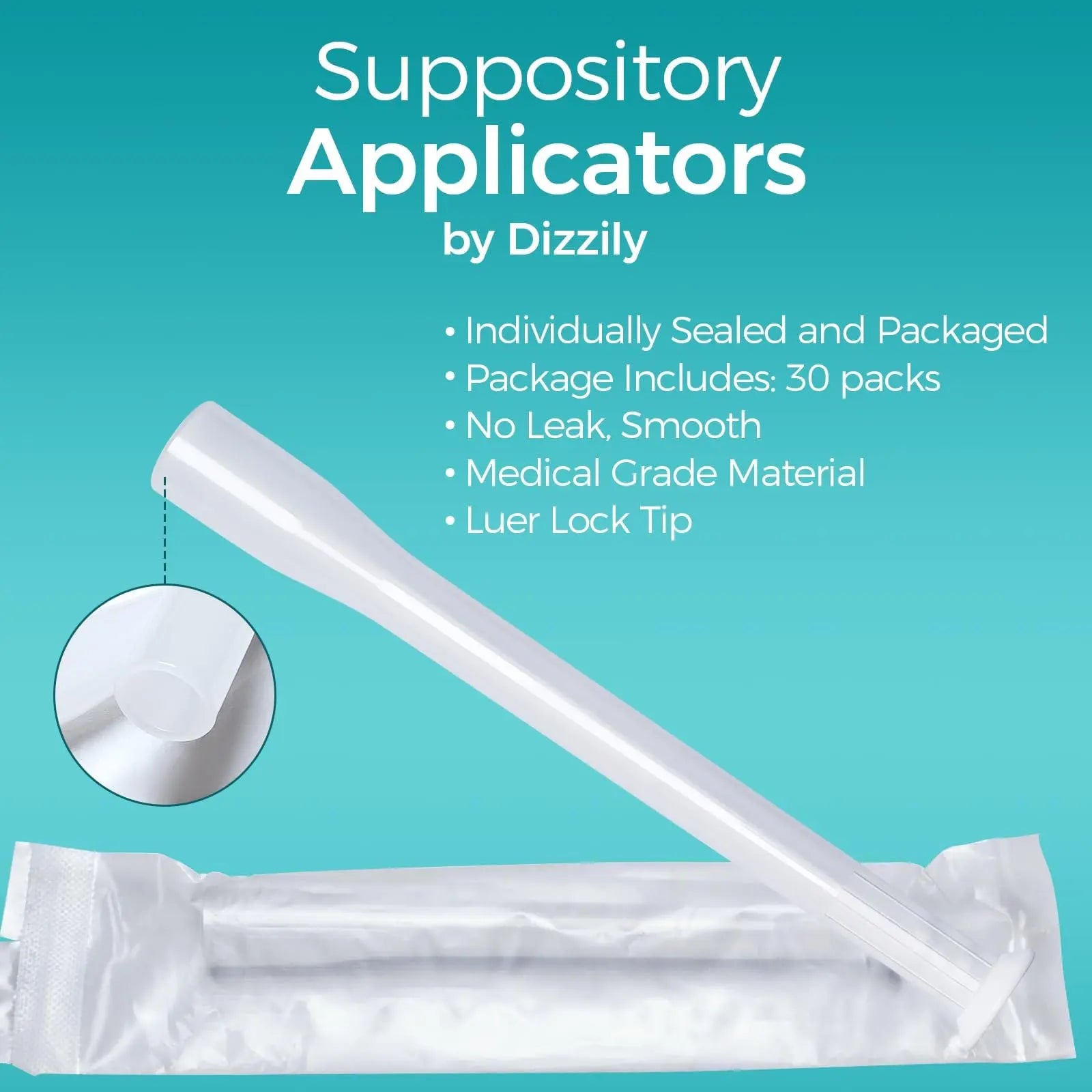 Dizzily 30 Pack Disposable Vaginal Suppository Applicators for Women, Individually Wrapped, Hygienic - Fits Most Boric Acid Suppositories, Pills, Tablet, Cap-sules and Feminine Care Applicator Dizzily Au supplements