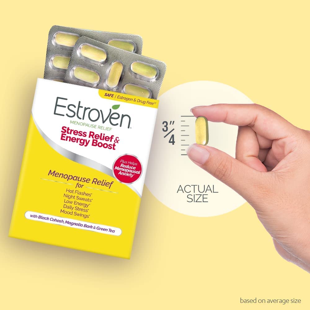 Estroven Stress Relief & Energy Boost for Menopause Relief - 28 Ct. - Clinically Proven Estroven Au supplements